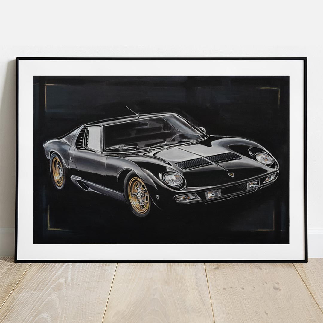 Lamborghini Miura Artwork painting framed